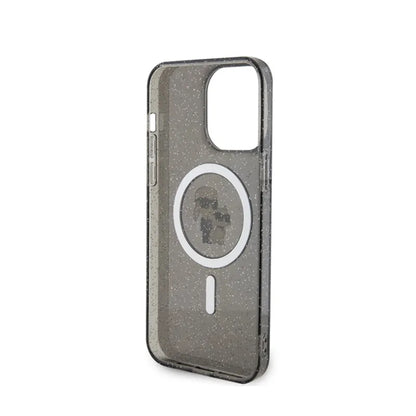Karl Lagerfeld Karl & Choupette Glitter Magsafe – dėklas iPhone 15 Pro Max (juodas)