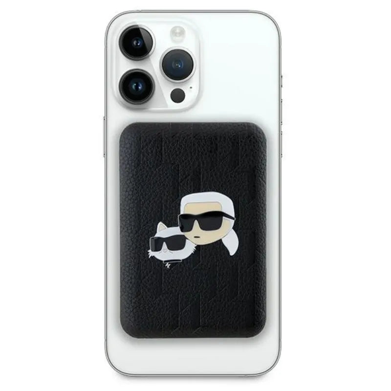Karl Lagerfeld Karl & Choupette Head Pin MagSafe – Belaidis išorinis akumuliatorius 5000 mAh 15W (juodas)