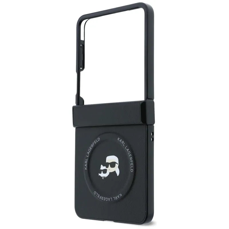 Karl Lagerfeld Karl & Choupette Pins MagSafe dėklas Samsung Galaxy Z Flip 8 (juodas)