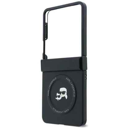 Karl Lagerfeld Karl & Choupette Pins MagSafe dėklas Samsung Galaxy Z Flip 8 (juodas)