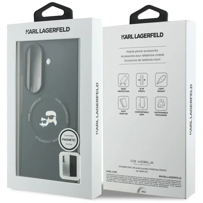 Karl Lagerfeld Karl & Choupette Pins MagSafe – dėklas Samsung Galaxy Z Fold 8 Ultra (juodas)