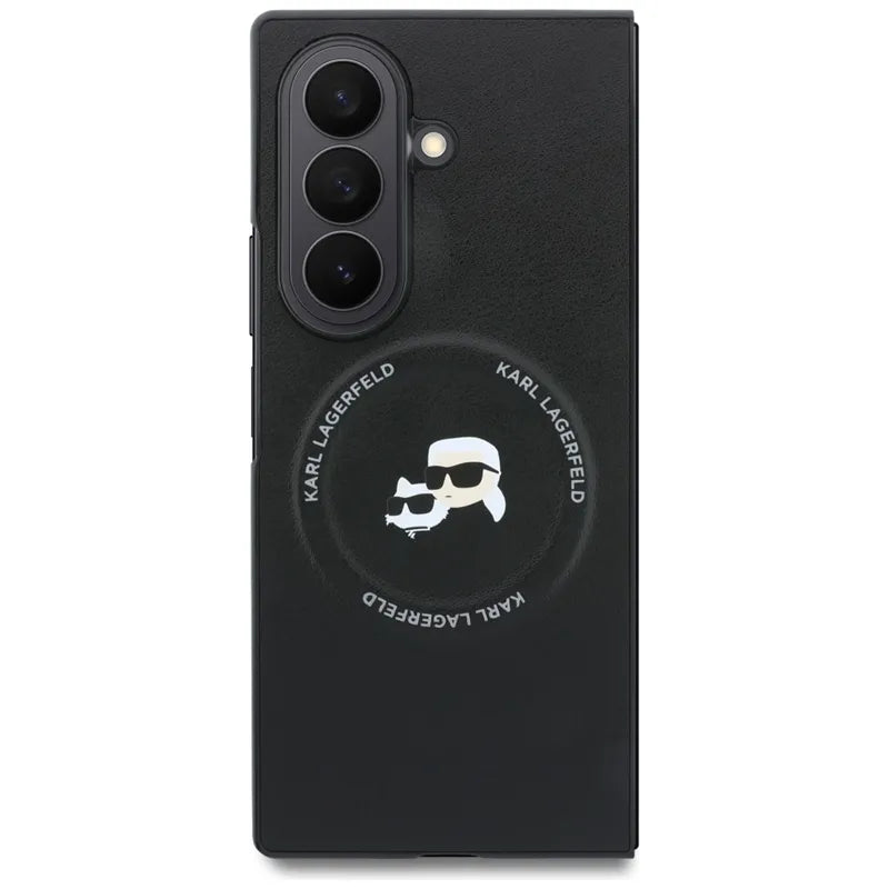Karl Lagerfeld Karl & Choupette Pins MagSafe – dėklas Samsung Galaxy Z Fold 8 Ultra (juodas)