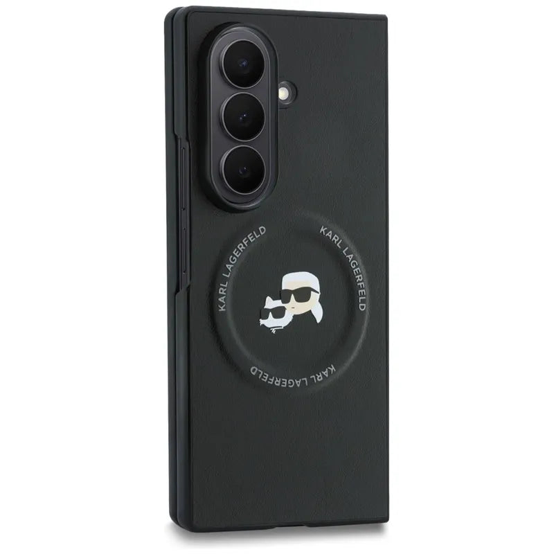 Karl Lagerfeld Karl & Choupette Pins MagSafe – dėklas Samsung Galaxy Z Fold 8 Ultra (juodas)