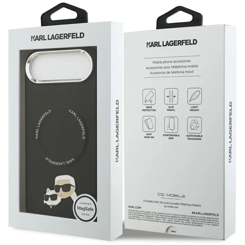 Karl Lagerfeld Karl & Choupette segtukų dėklas MagSafe - iPhone Air (juodas)