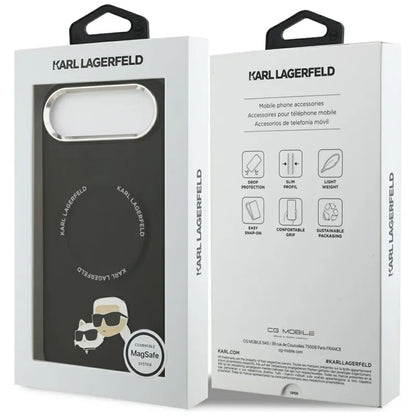 Karl Lagerfeld Karl & Choupette segtukų dėklas MagSafe - iPhone Air (juodas)