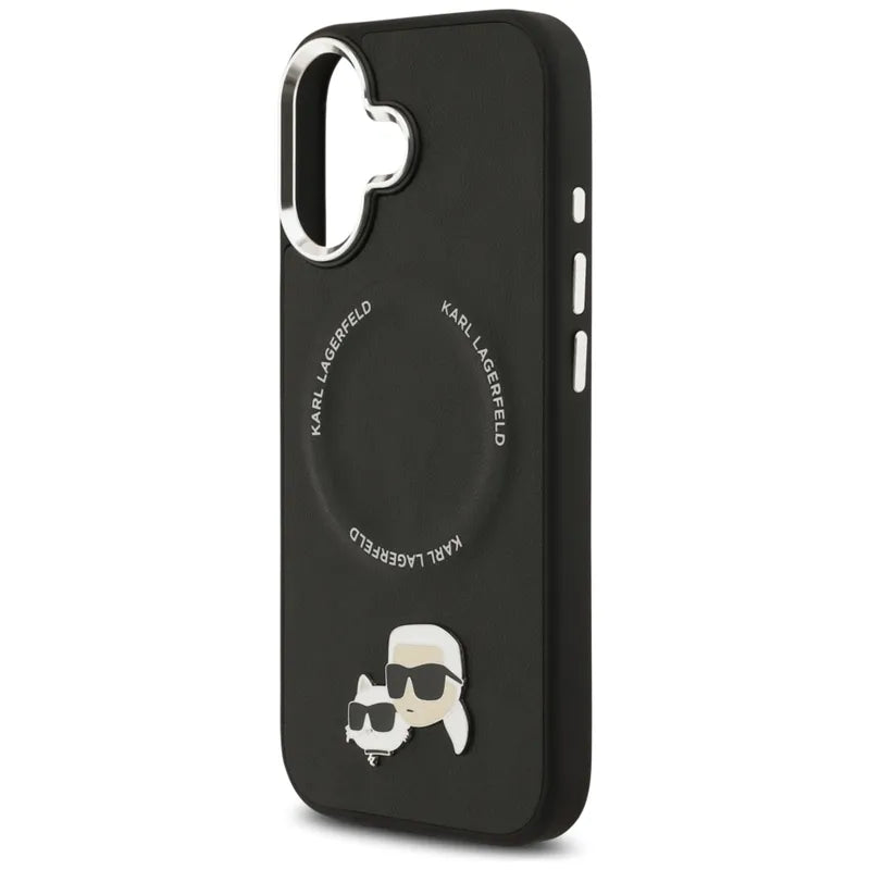 Karl Lagerfeld Karl & Choupette Smeigės MagSafe - Dėklas iPhone 17 (juodas)