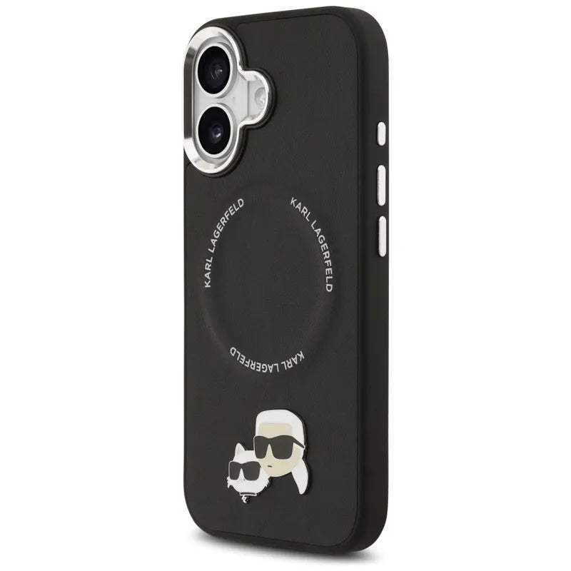Karl Lagerfeld Karl & Choupette Smeigės MagSafe - Dėklas iPhone 17 (juodas)