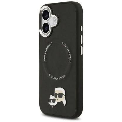 Karl Lagerfeld Karl & Choupette Smeigės MagSafe - Dėklas iPhone 17 (juodas)