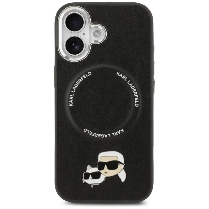 Karl Lagerfeld Karl & Choupette Smeigės MagSafe - Dėklas iPhone 17 (juodas)
