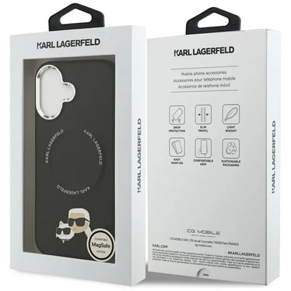 Karl Lagerfeld Karl & Choupette Smeigės MagSafe - Dėklas iPhone 17 (juodas)