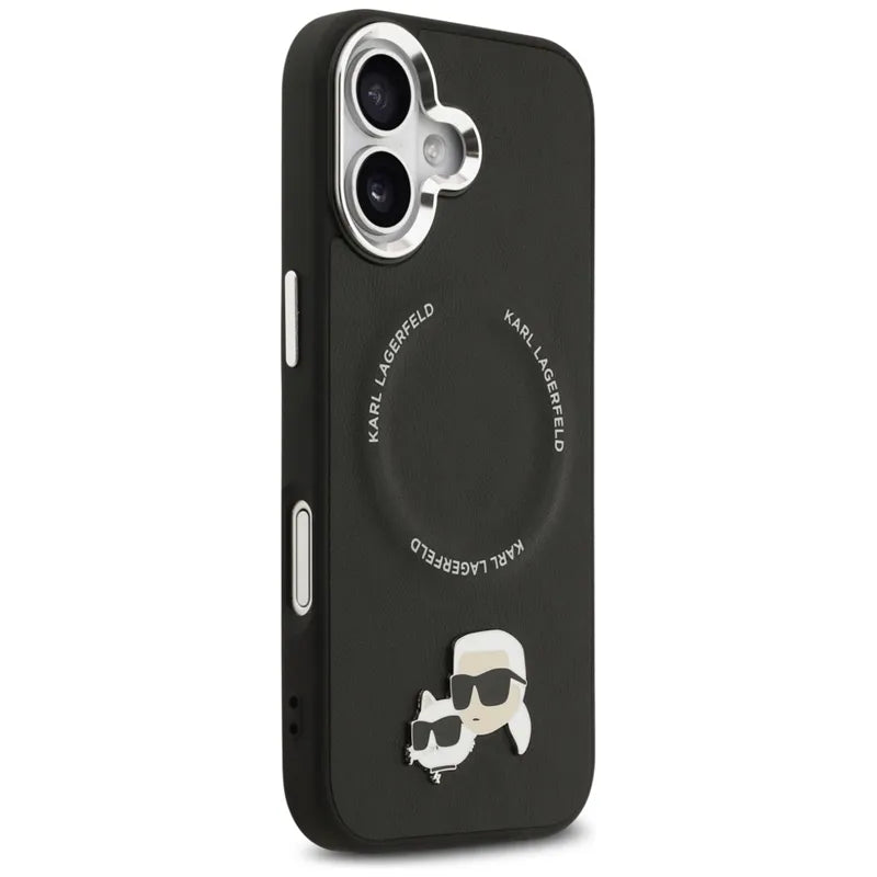 Karl Lagerfeld Karl & Choupette Smeigės MagSafe - Dėklas iPhone 17 (juodas)