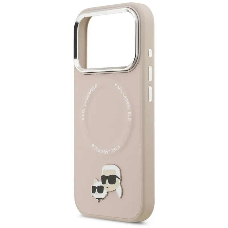 Karl Lagerfeld Karl & Choupette Smeigtukai MagSafe dėklas iPhone 17 Pro (rožinis)