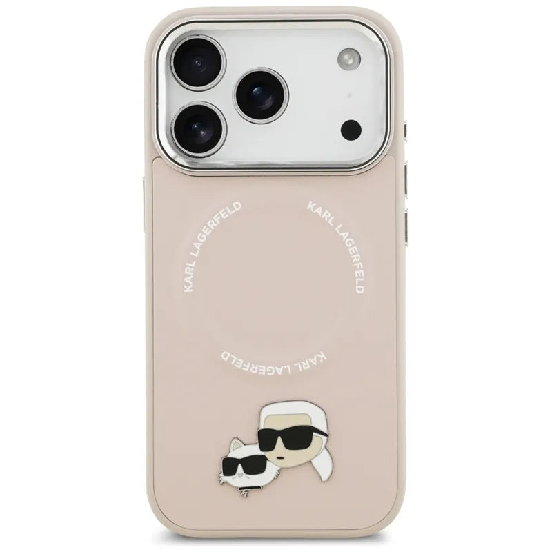Karl Lagerfeld Karl & Choupette Smeigtukai MagSafe dėklas iPhone 17 Pro (rožinis)