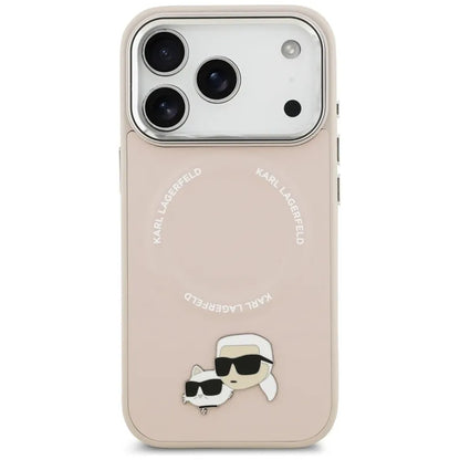Karl Lagerfeld Karl & Choupette Smeigtukai MagSafe dėklas iPhone 17 Pro (rožinis)