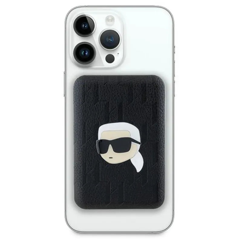 Karl Lagerfeld Karl Head Pin MagSafe – belaidis maitinimo blokas 5000 mAh 15W (juodas)