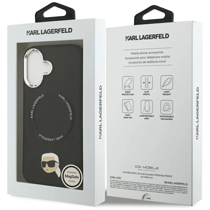 Karl Lagerfeld Karl Pin MagSafe - Dėklas iPhone 17 (juodas)