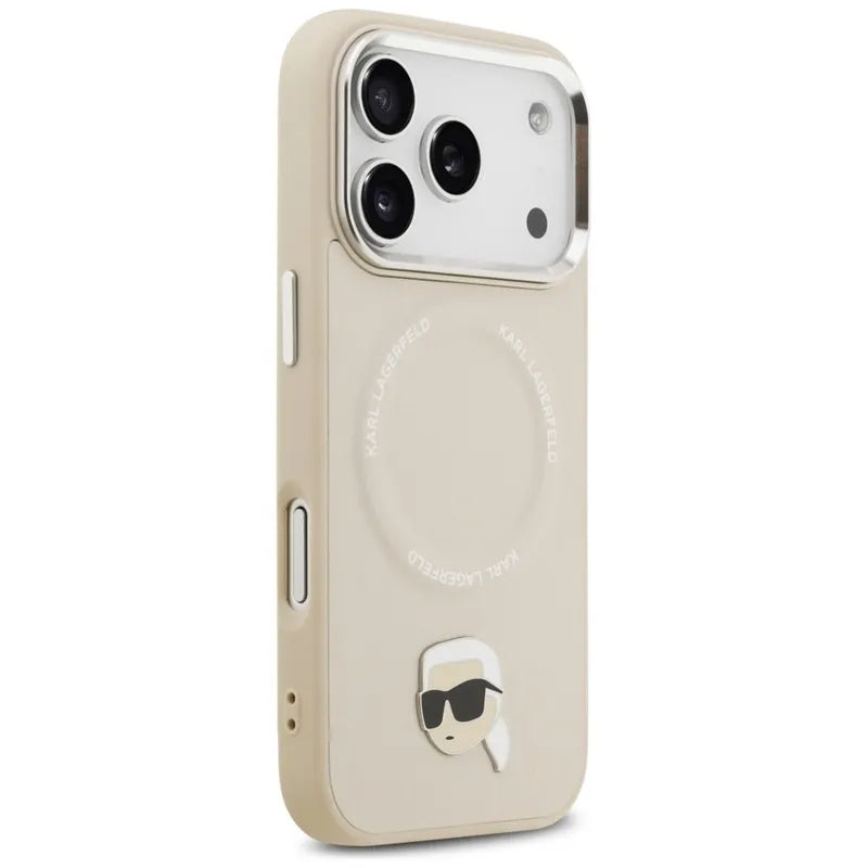 Karl Lagerfeld Karl Pin MagSafe - Dėklas iPhone 17 Pro (beige)