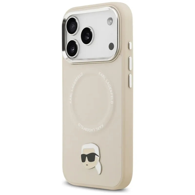 Karl Lagerfeld Karl Pin MagSafe - Dėklas iPhone 17 Pro (beige)