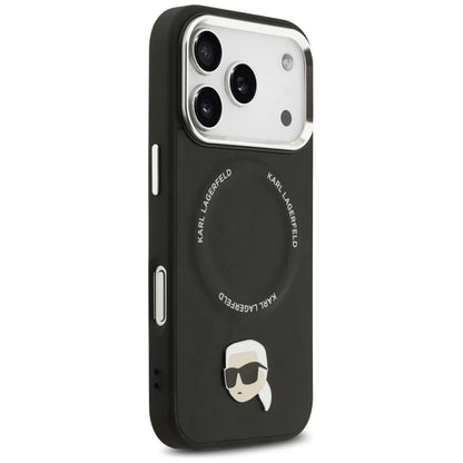 Karl Lagerfeld Karl Pin MagSafe – dėklas iPhone 17 Pro (juodas)