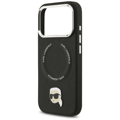 Karl Lagerfeld Karl Pin MagSafe – dėklas iPhone 17 Pro (juodas)