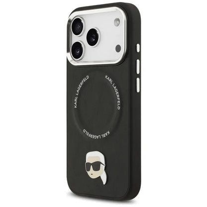Karl Lagerfeld Karl Pin MagSafe – dėklas iPhone 17 Pro (juodas)