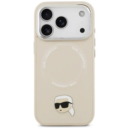 Karl Lagerfeld Karl Pin MagSafe - Dėklas iPhone 17 Pro Max (smėlio spalvos)