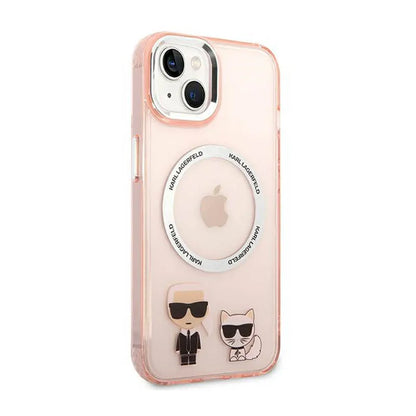 Karl Lagerfeld Karl&Choupette aliumininis MagSafe – dėklas, skirtas iPhone 14 Plus (rožinis)