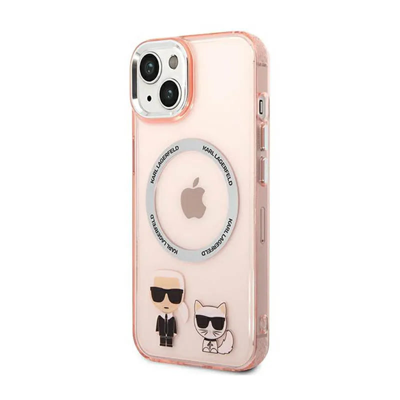 Karl Lagerfeld Karl&Choupette aliumininis MagSafe – dėklas, skirtas iPhone 14 Plus (rožinis)