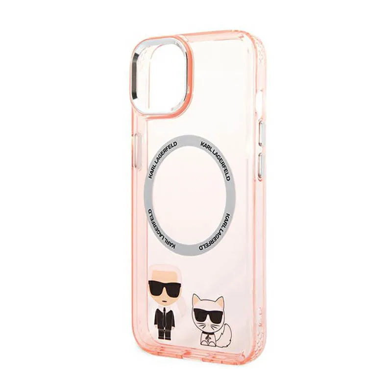 Karl Lagerfeld Karl&Choupette aliumininis MagSafe – dėklas, skirtas iPhone 14 Plus (rožinis)