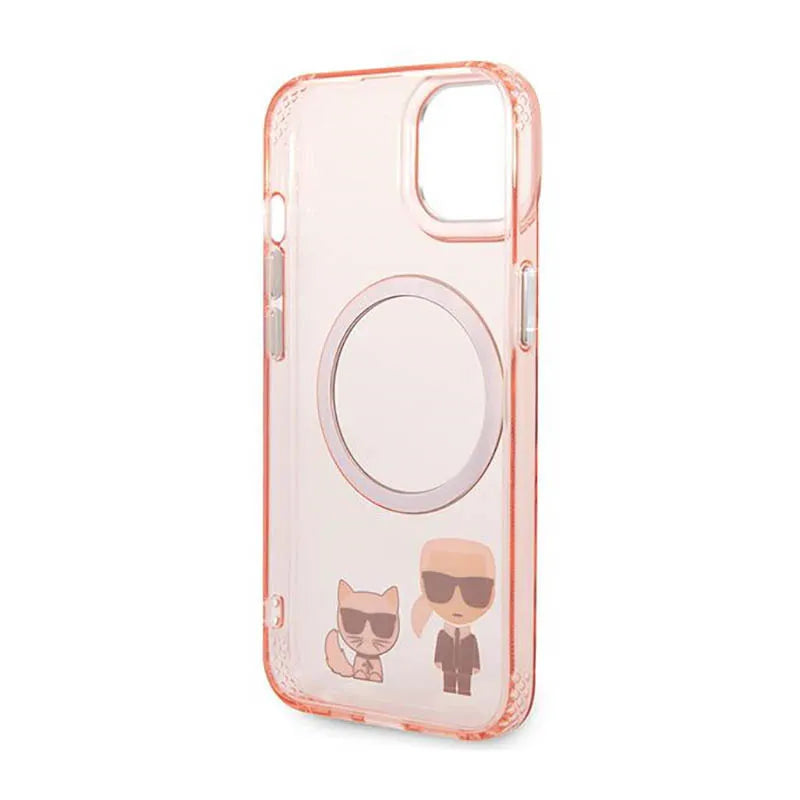 Karl Lagerfeld Karl&Choupette aliumininis MagSafe – dėklas, skirtas iPhone 14 Plus (rožinis)