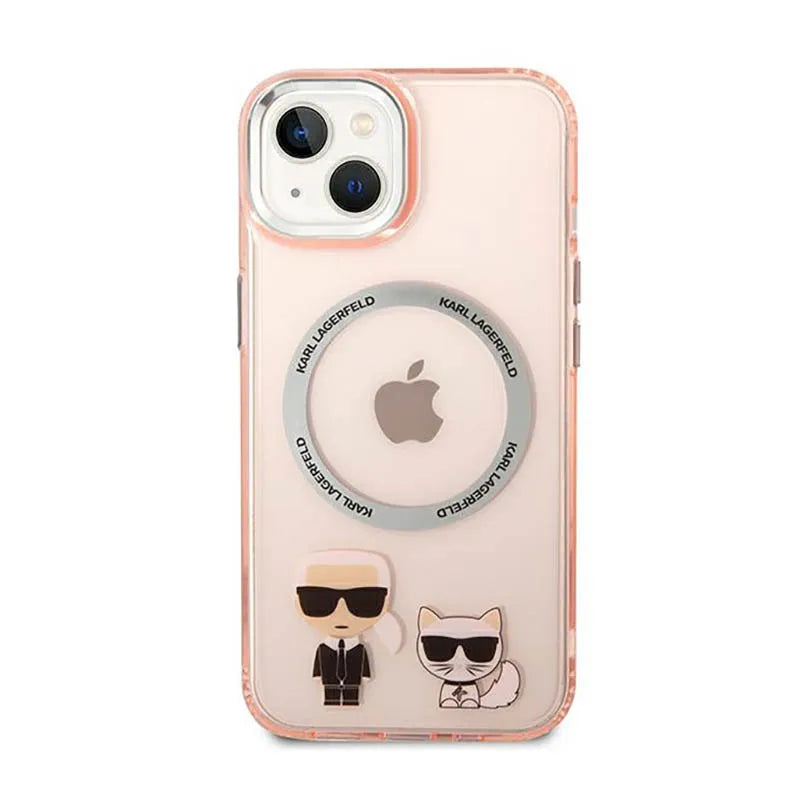 Karl Lagerfeld Karl&Choupette aliumininis MagSafe – dėklas, skirtas iPhone 14 Plus (rožinis)