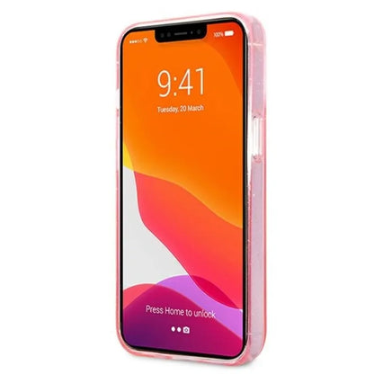 Karl Lagerfeld Karl’o galvos blizgučių dėklas, skirtas „iPhone 13 Pro Max“ (rožinis)