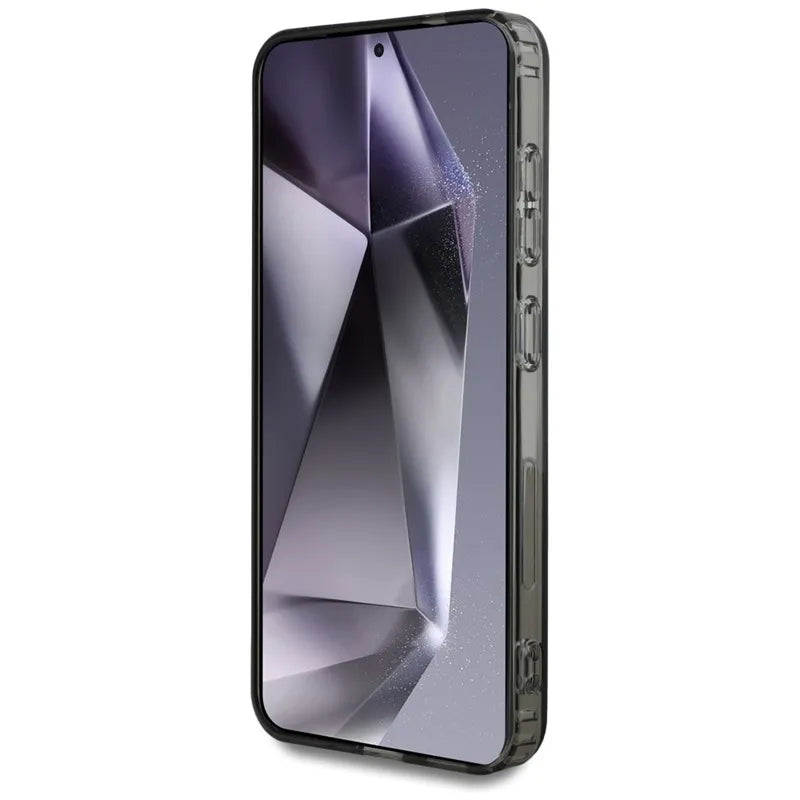 Karl Lagerfeld Karlo galvos logotipas su kalnų krištolais – Dėklas, skirtas Samsung Galaxy S25 (Juoda)