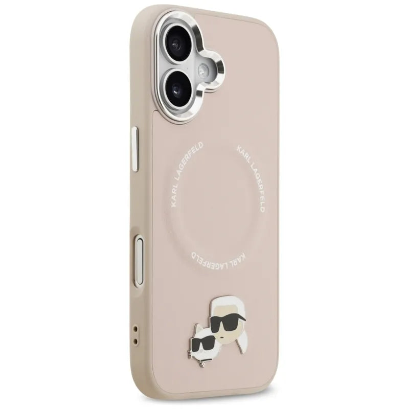 Karl Lagerfeld Karlo ir Šopetės smeigtukai MagSafe - Dėklas iPhone 17 (rožinis)