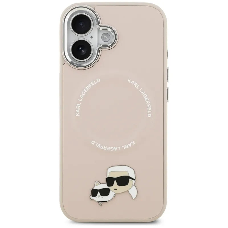 Karl Lagerfeld Karlo ir Šopetės smeigtukai MagSafe - Dėklas iPhone 17 (rožinis)