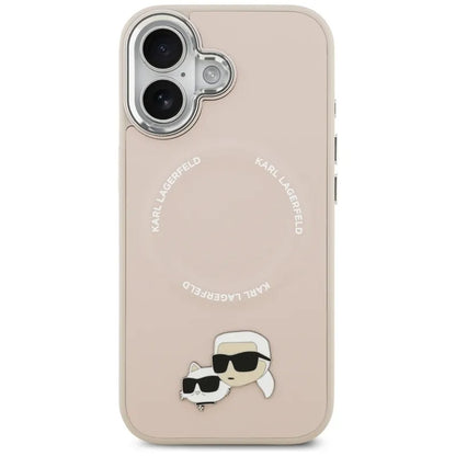 Karl Lagerfeld Karlo ir Šopetės smeigtukai MagSafe - Dėklas iPhone 17 (rožinis)