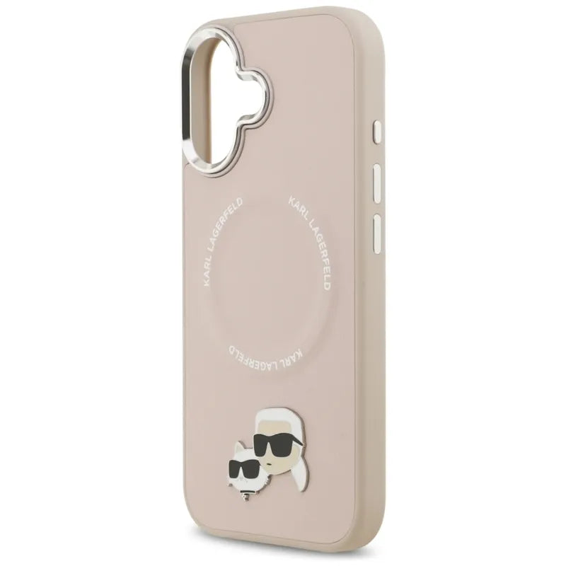 Karl Lagerfeld Karlo ir Šopetės smeigtukai MagSafe - Dėklas iPhone 17 (rožinis)