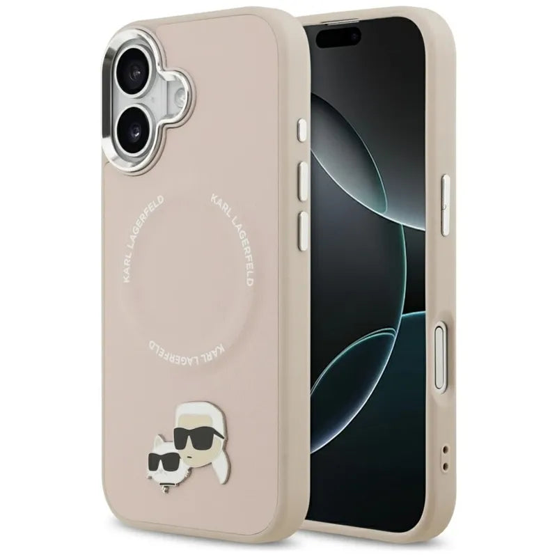 Karl Lagerfeld Karlo ir Šopetės smeigtukai MagSafe - Dėklas iPhone 17 (rožinis)