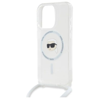 Karl Lagerfeld krepšys per petį IML Karl Head MagSafe – dėklas, skirtas iPhone 16 Pro (skaidrus)