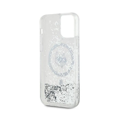Karl Lagerfeld Liquid Glitter Choupette Head MagSafe - iPhone 12 / iPhone 12 Pro dėklas (skaidrus)