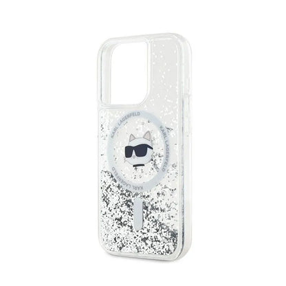 Karl Lagerfeld Liquid Glitter Choupette Head MagSafe - iPhone 13 Pro dėklas (skaidrus)
