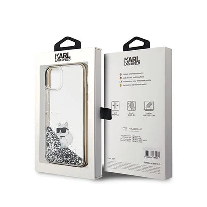 Karl Lagerfeld Liquid Glitter Choupette – iPhone 11 dėklas (skaidrus)