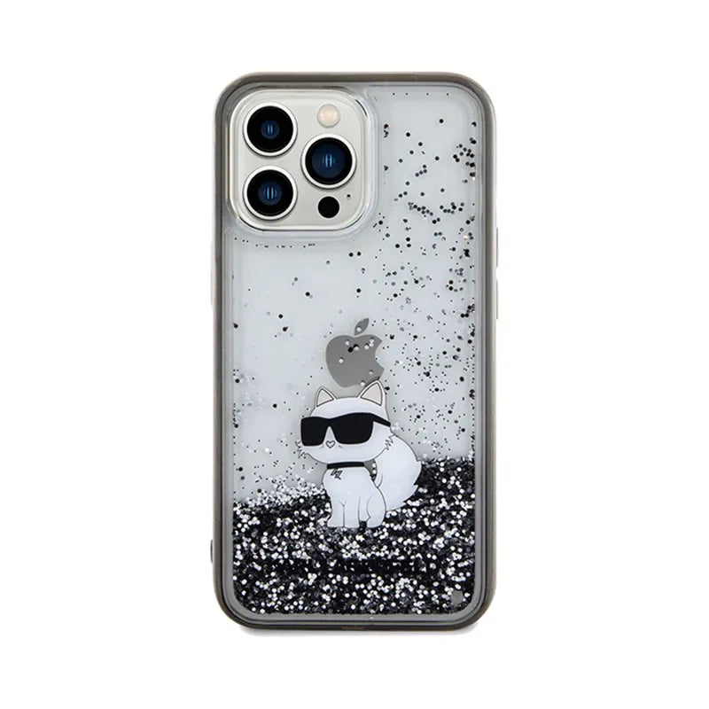 Karl Lagerfeld Liquid Glitter Choupette – „iPhone 13 Pro Max“ dėklas (skaidrus)