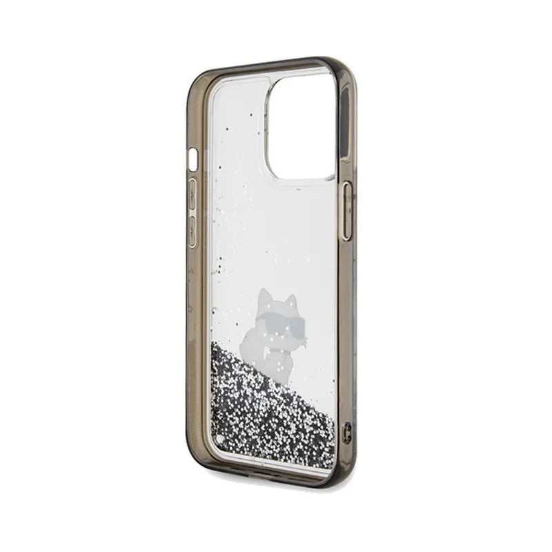 Karl Lagerfeld Liquid Glitter Choupette – „iPhone 13 Pro Max“ dėklas (skaidrus)