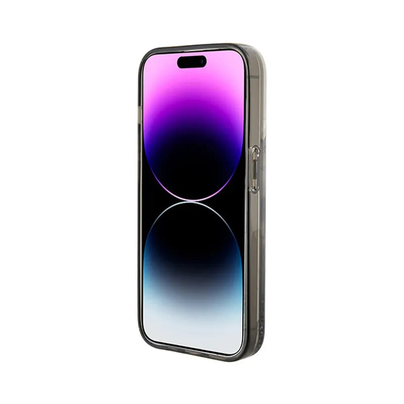Karl Lagerfeld Liquid Glitter Ikonik - iPhone 15 Pro dėklas (skaidrus)