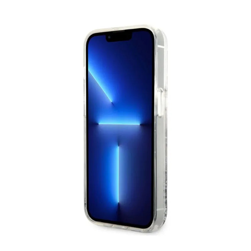 Karl Lagerfeld Liquid Glitter NFT Karl's Head – dėklas iPhone 14 Pro (sidabrinis)