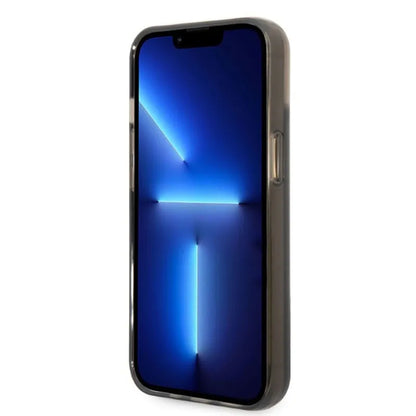 Karl Lagerfeld Liquid Glitter Round RSG Logo dėklas – dėklas, skirtas iPhone 14 Plus (juodas)