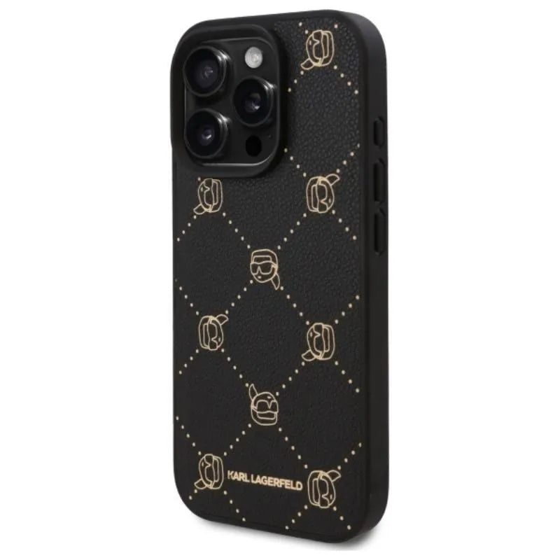 Karl Lagerfeld MagSafe Karlo galva – dėklas, skirtas iPhone 16 Pro Max (juodas)