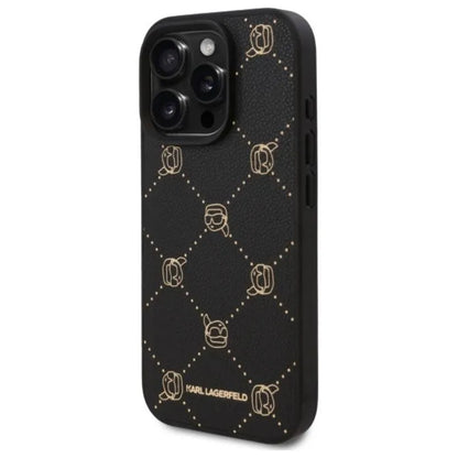 Karl Lagerfeld MagSafe Karlo galva – dėklas, skirtas iPhone 16 Pro Max (juodas)