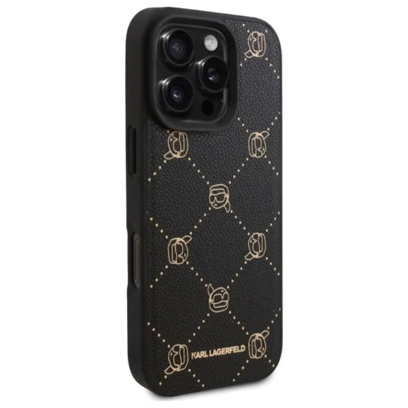 Karl Lagerfeld MagSafe Karlo galva – dėklas, skirtas iPhone 16 Pro Max (juodas)